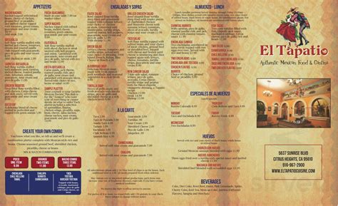 tapatio springs resort restaurant menu